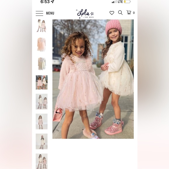 Lola and Boys pink long sleeve size 7/8 dress - Picture 12 of 12